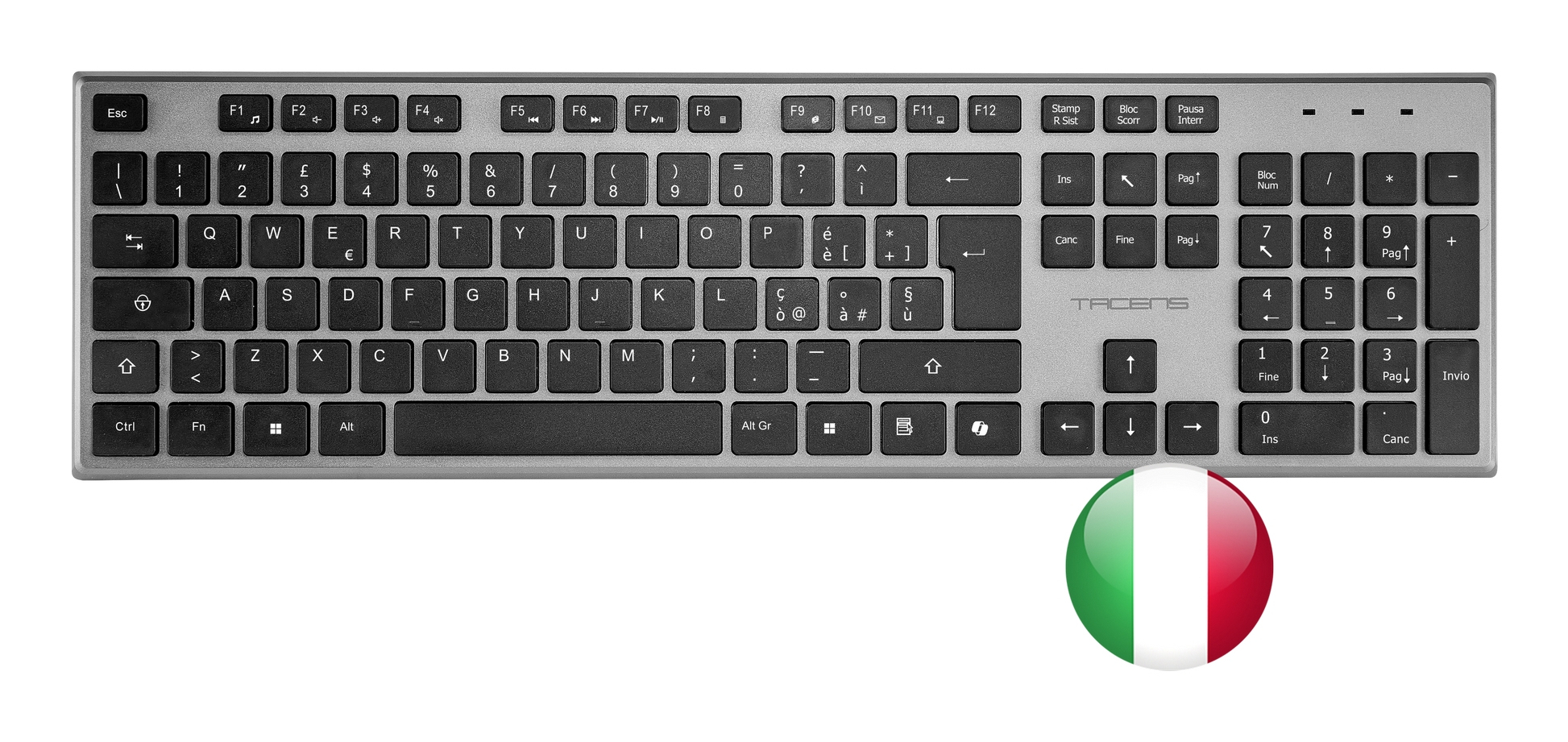 Tacens 6ZENITHIT keyboard Mouse included Home/Office RF Wireless QWERTY Italian Grey – image 4
