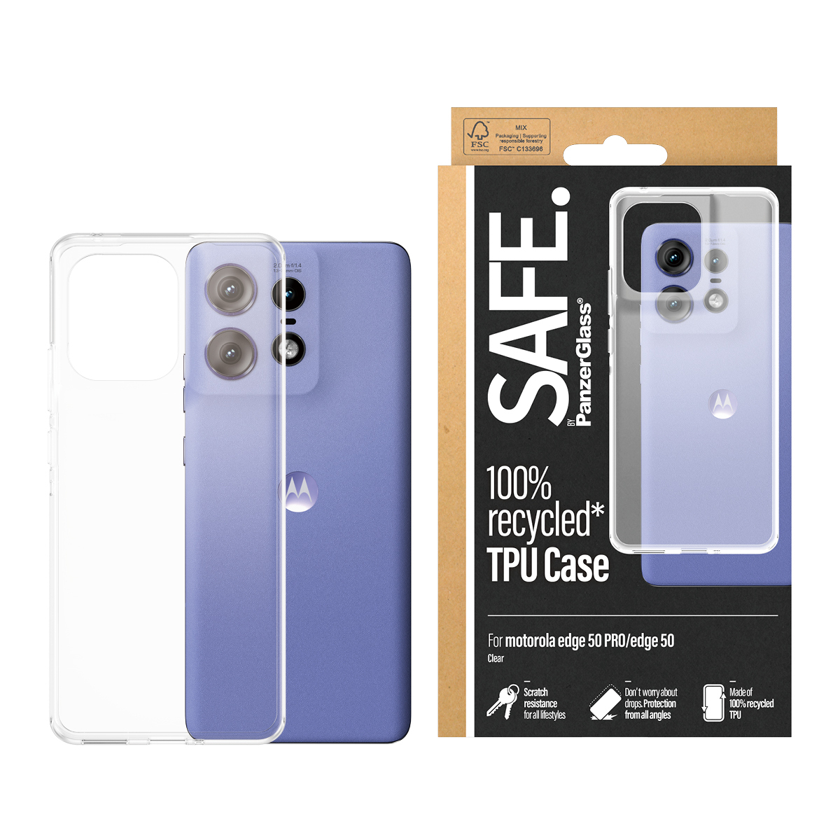 PanzerGlass SAFE. by PanzerGlass® TPU Case Transparent Motorola Edge 50 Pro | Edge 50 – image 2