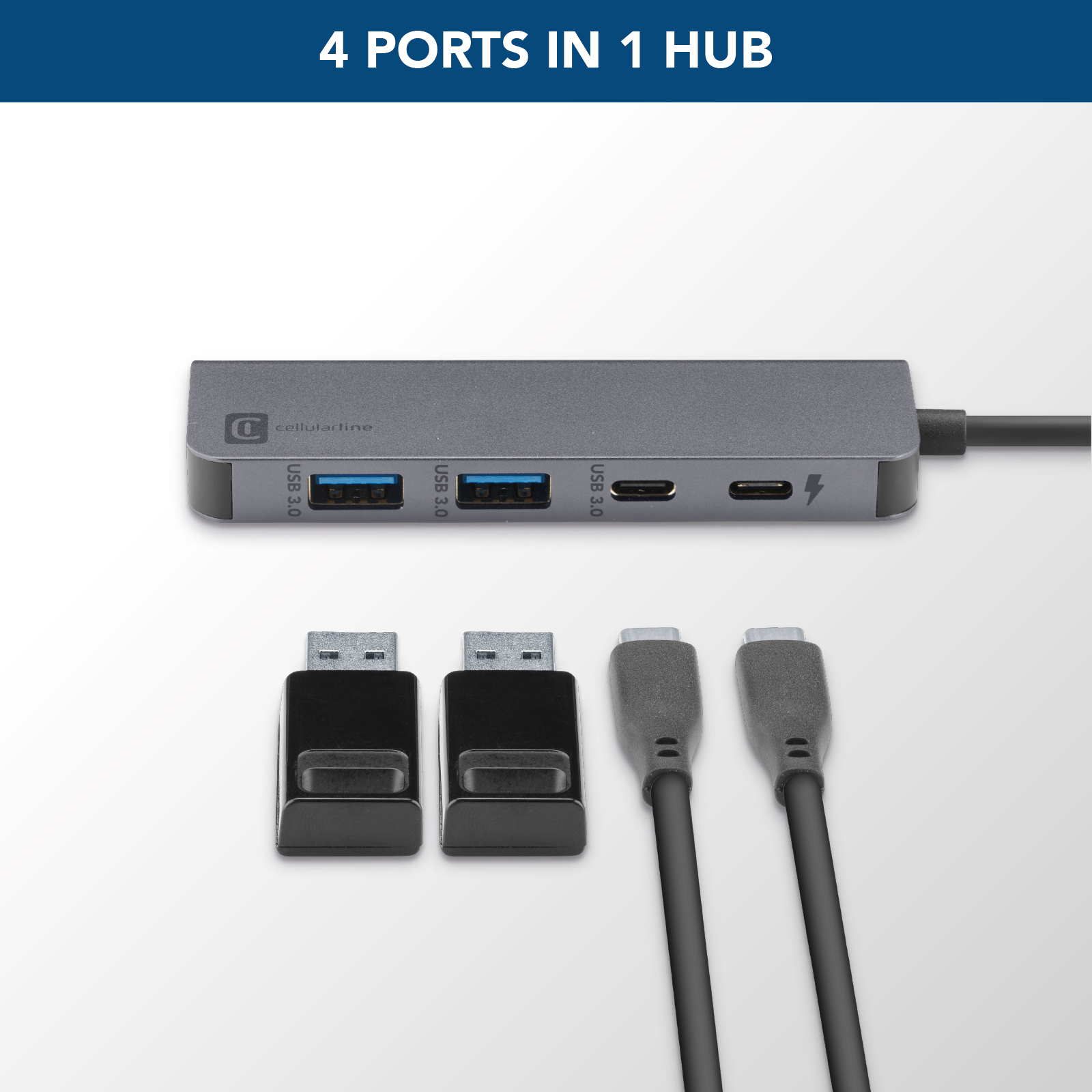 Cellularline Hub Starter 4-port hub for charging and data transfer – image 7