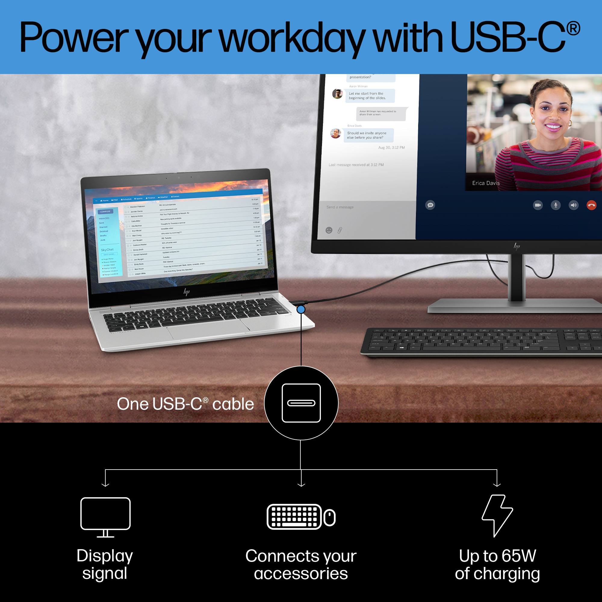 HP E-Series E27k G5 4K USB-C Monitor image 6