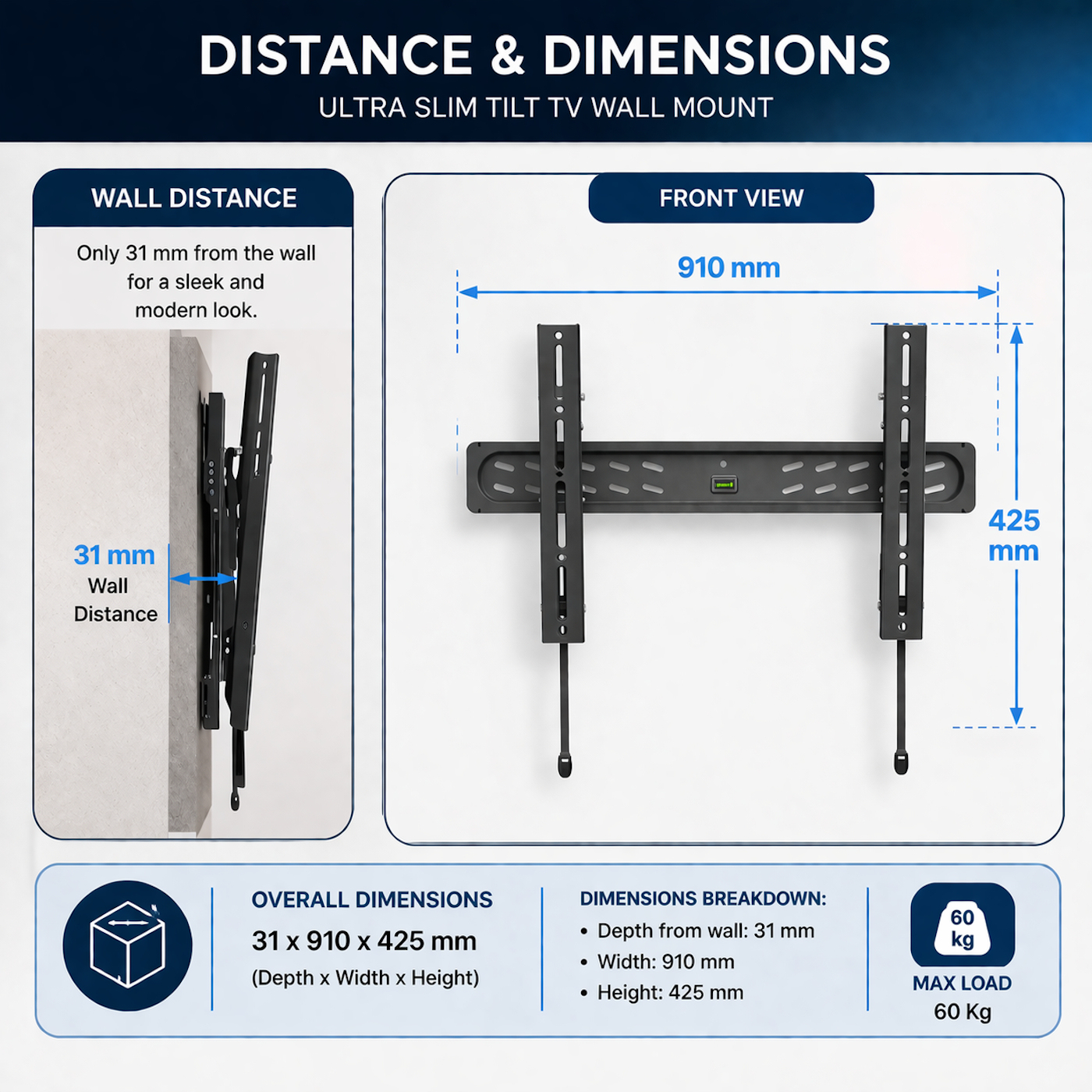 Ewent EW1611 TV mount/stand 2.41 m (95") Black – image 5