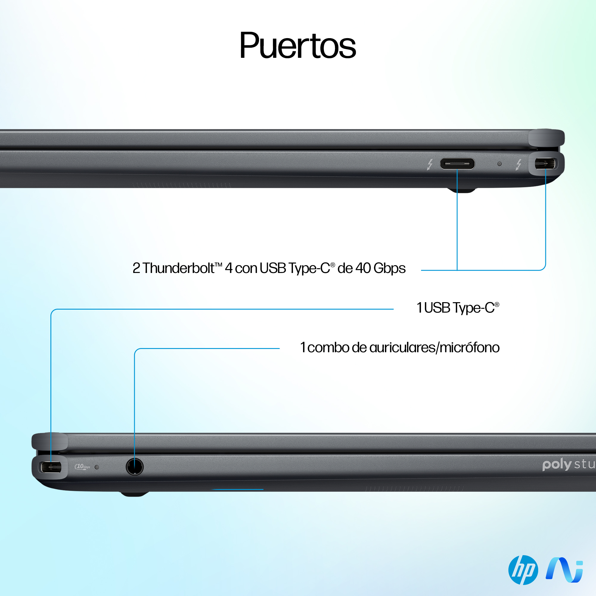Portátil - HP OmniBook Ultra Flip 14-fh0003ns Copilot+ PC OLED, 14" 2.8K, Intel® Evo™ Ed. Core™ 7 258V 47 TOPS, 32GB RAM, 1TB SSD, Arc™, W11H - imagen 4