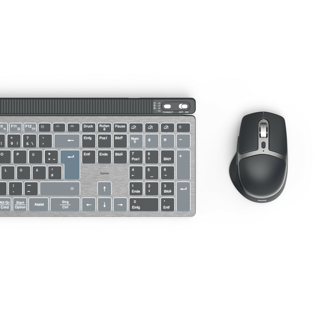 Hama WKM-750 keyboard Mouse included Home/Office Bluetooth QWERTZ German Anthracite, Black, Blue – image 7