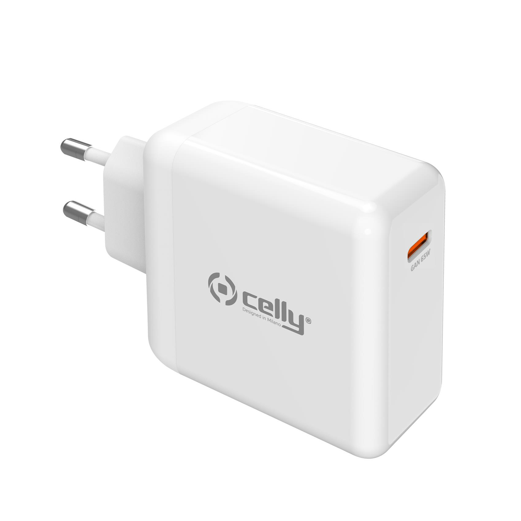 Celly TC1C65WGANWH mobile device charger Universal White AC Indoor – image 1