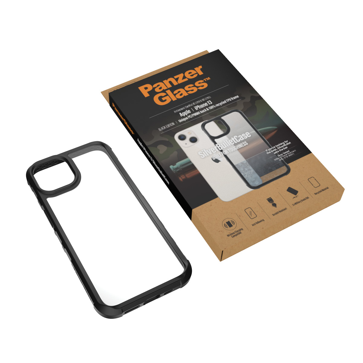 PanzerGlass ® SilverBullet ClearCase iPhone 13 | Black – image 5