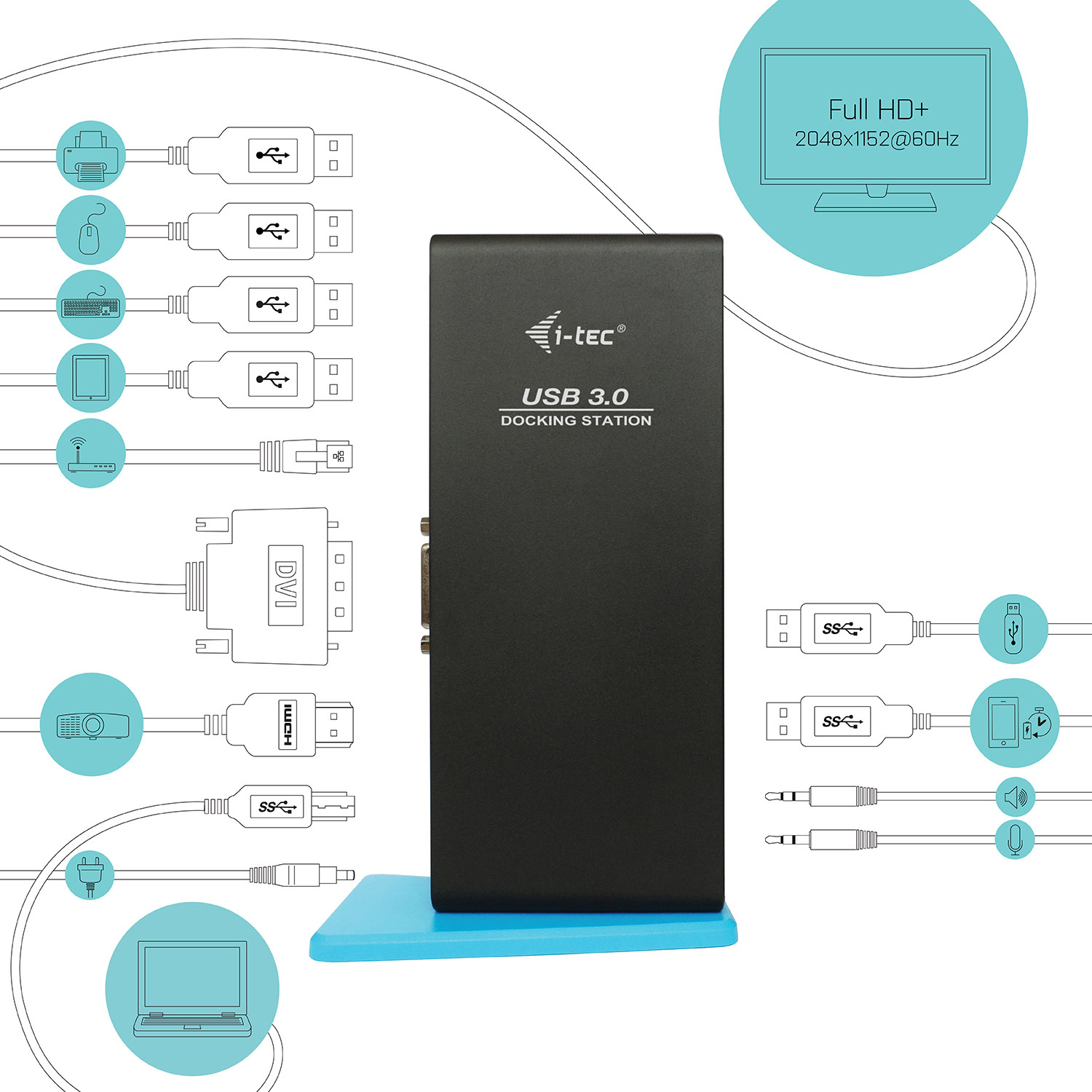 i-tec USB 3.0 Dual Docking Station HDMI DVI – image 5