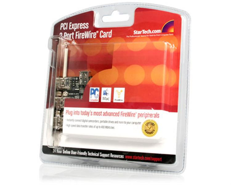 StarTech.com 3 + 1 Internal Port PCI Express FireWire adapter Card PEX13943 - FireWire adapter - PCI Express x1 - Firewire - 3 ports – image 4