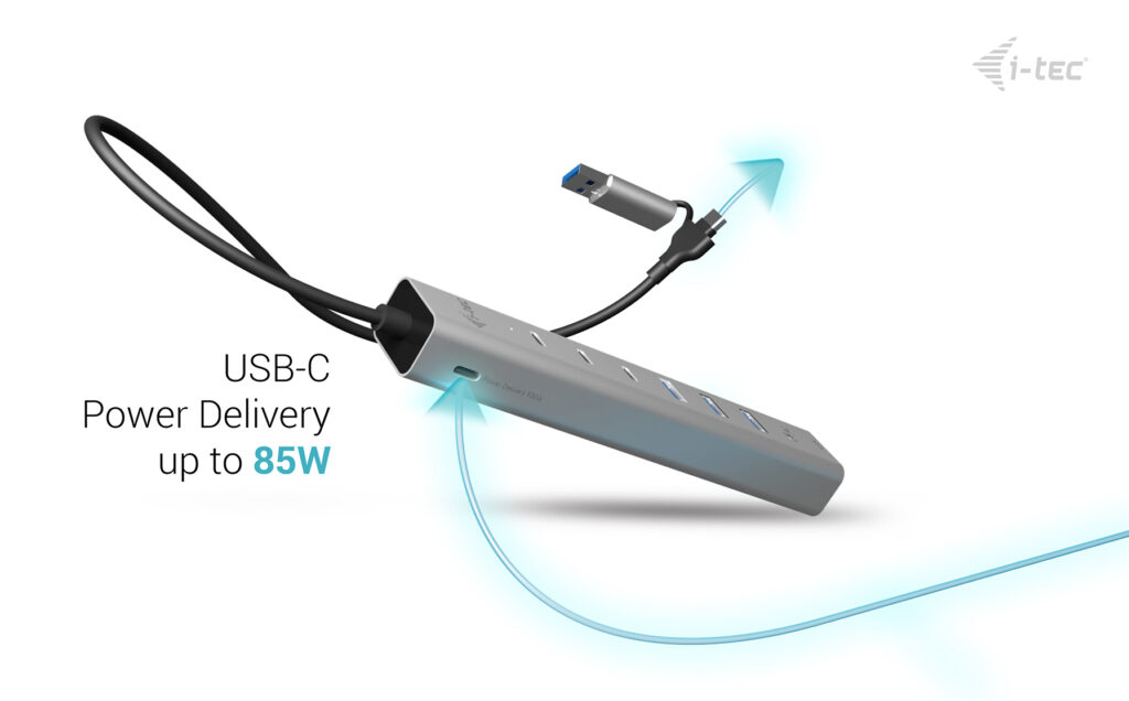 i-tec USB-C/USB-A Metal HUB 6 port (3x USB-C, 3x USB-A), LAN, Power Delivery – image 6