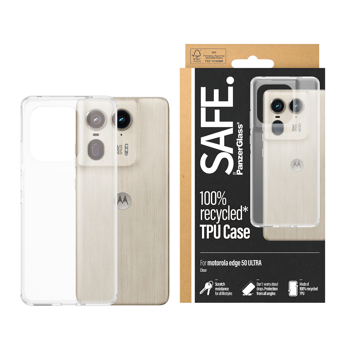 PanzerGlass SAFE. by PanzerGlass® TPU Case Motorola Edge 50 Ultra 5G | Transparent – image 2