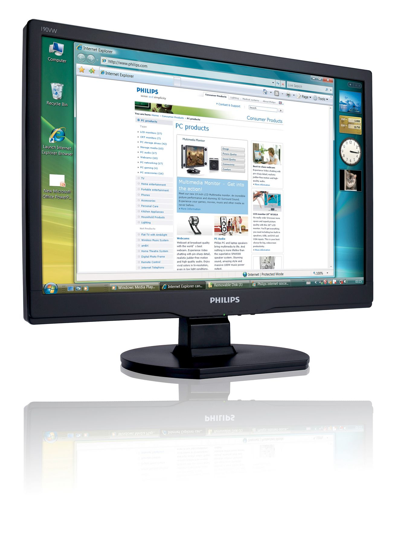 Philips LCD widescreen monitor 190VW9FB/75