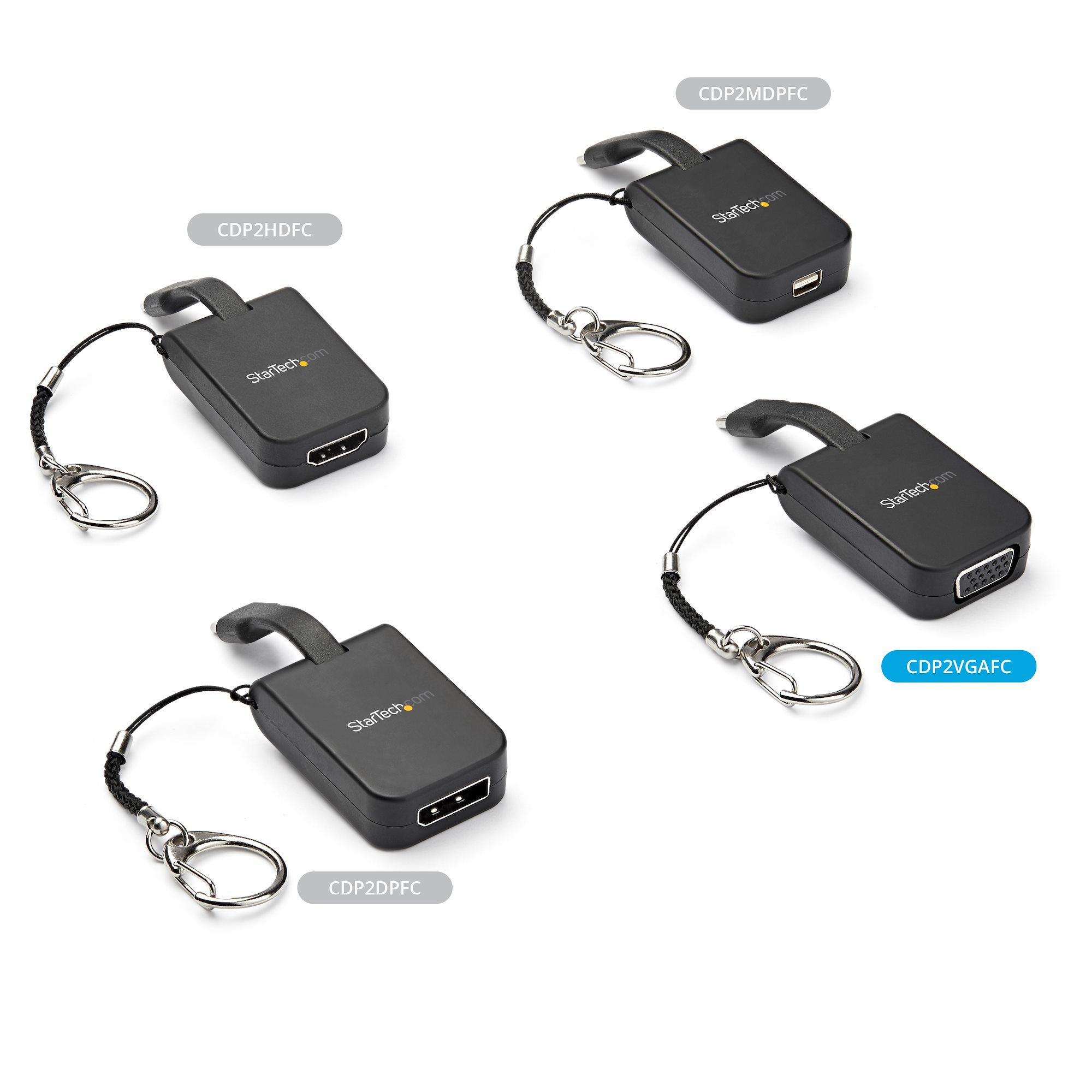 StarTech.com Compact USB C to VGA Adapter - 1080p USB Type-C to VGA Video Display Converter with Keychain Ring - Active USB-C DP Alt Mode to VGA Monitor Dongle – image 6