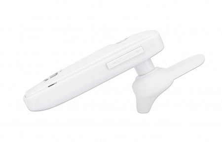 Manhattan Single Ear Bluetooth Headset (Clearance Pricing), Omnidirectional Mic, Integrated Controls, White, 10 hour usage time, Range 10m, USB-A charging cable – image 5