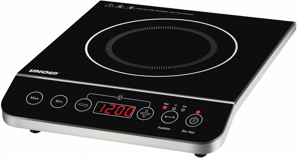 Unold 58105 hob Black, Stainless steel Countertop