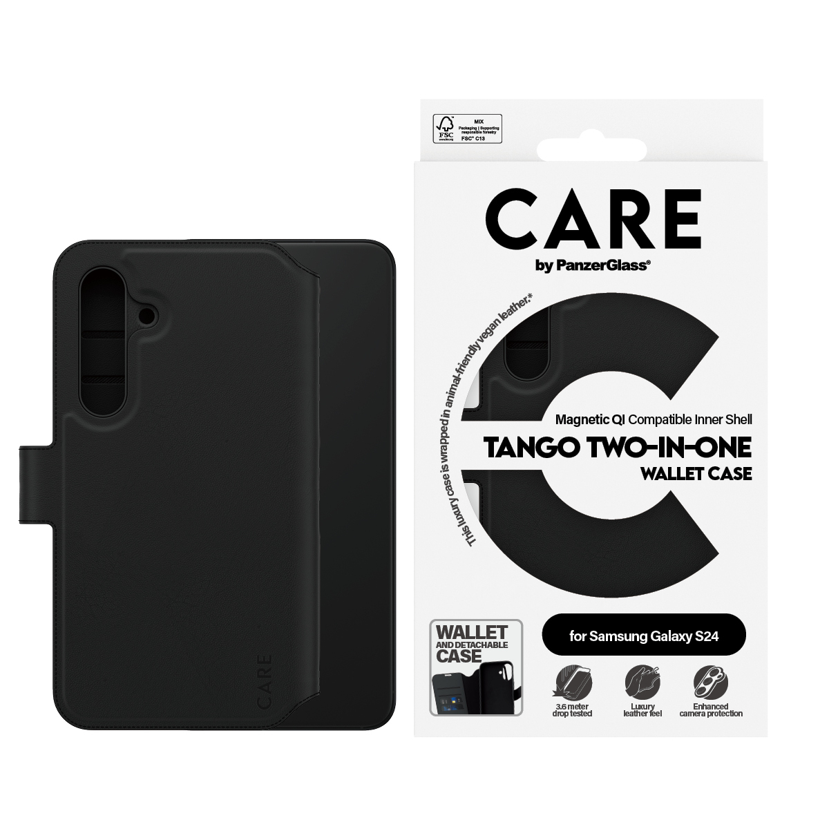 PanzerGlass CARE™ by PanzerGlass® Tango 2-in-1 Wallet Case w. Qi Compatible Samsung Galaxy S24 – image 2