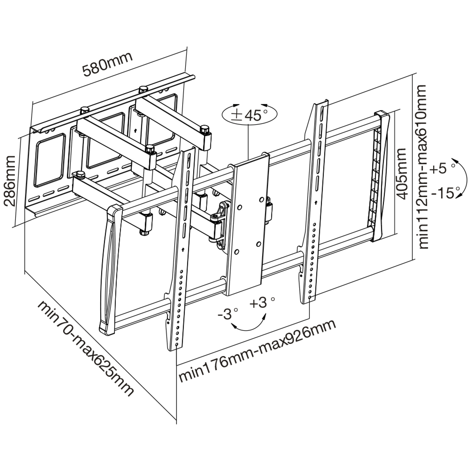 InLine TV Wall bracket, for TFT/LCD/LED/Plasma 152-254cm (60-100") max. – image 2