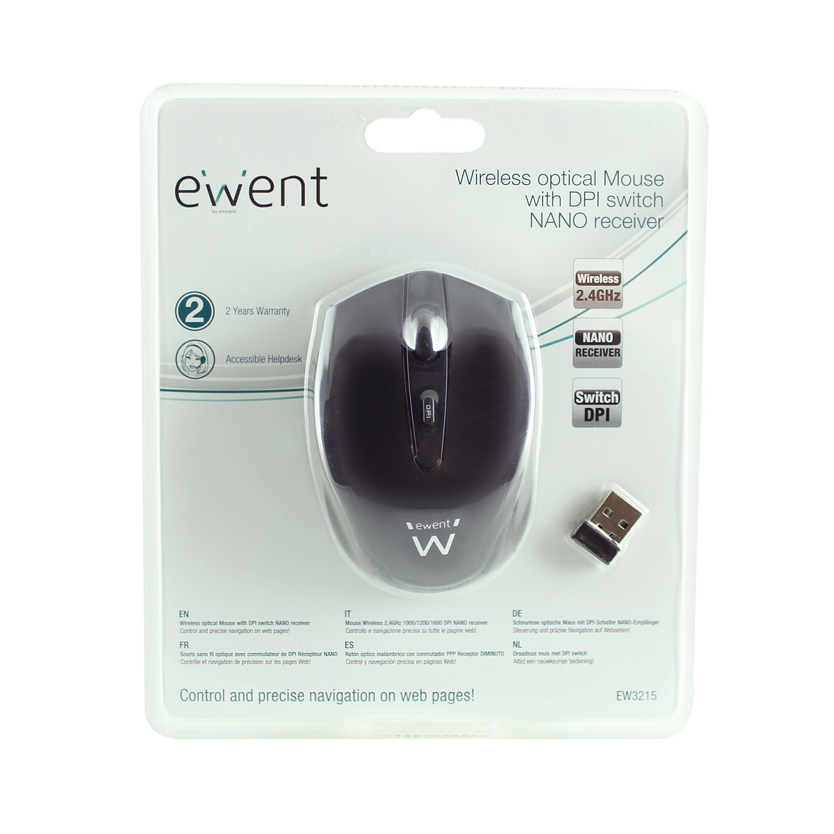 Ewent EW3215 mouse Office Ambidextrous RF Wireless Optical 1600 DPI – image 2
