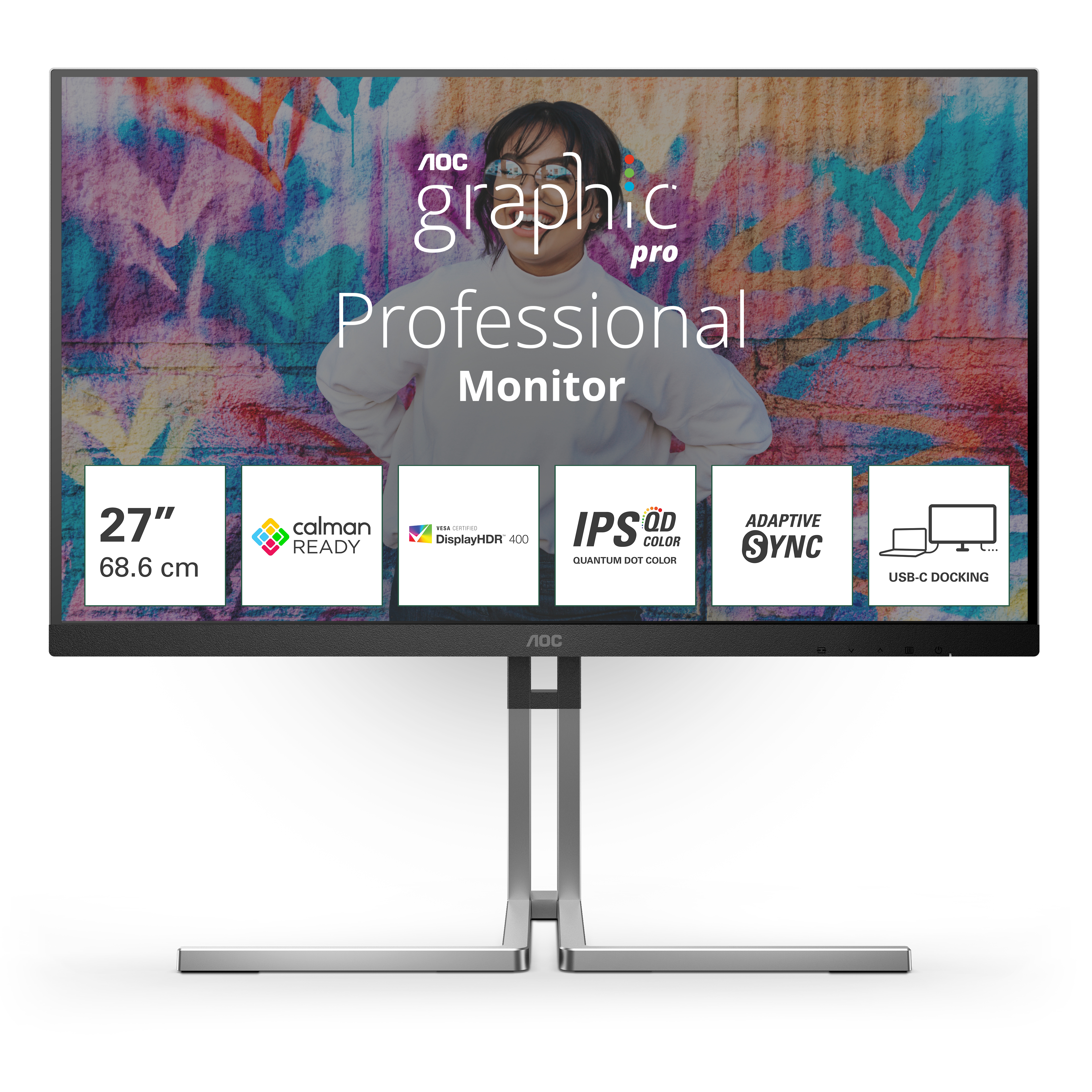 AOC Q27U3CV Monitor PC 686 cm (27") 2560 x 1440 Pixel 4K Ultra HD LCD Nero