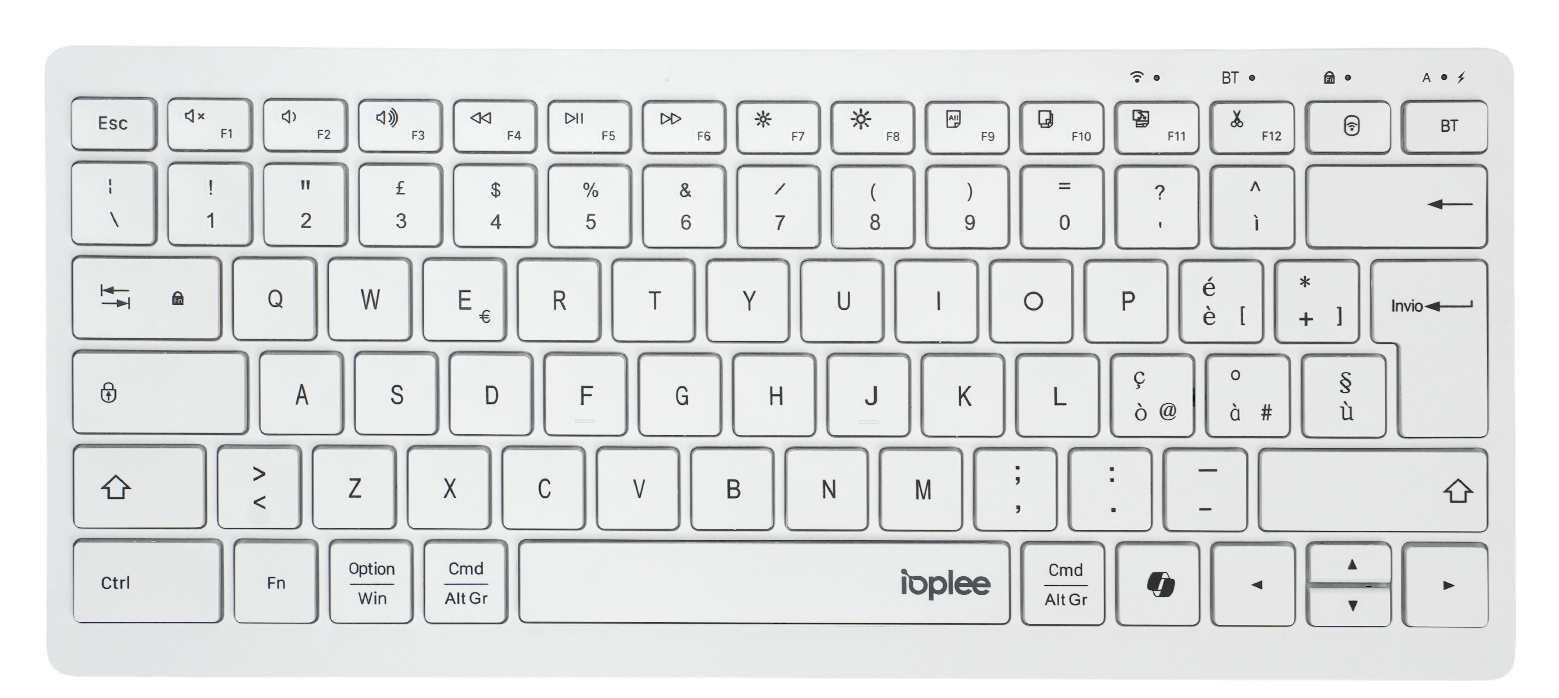 IOPLEE IOPEXTRCKBW583 keyboard Universal RF Wireless + Bluetooth QWERTY Italian White – image 1