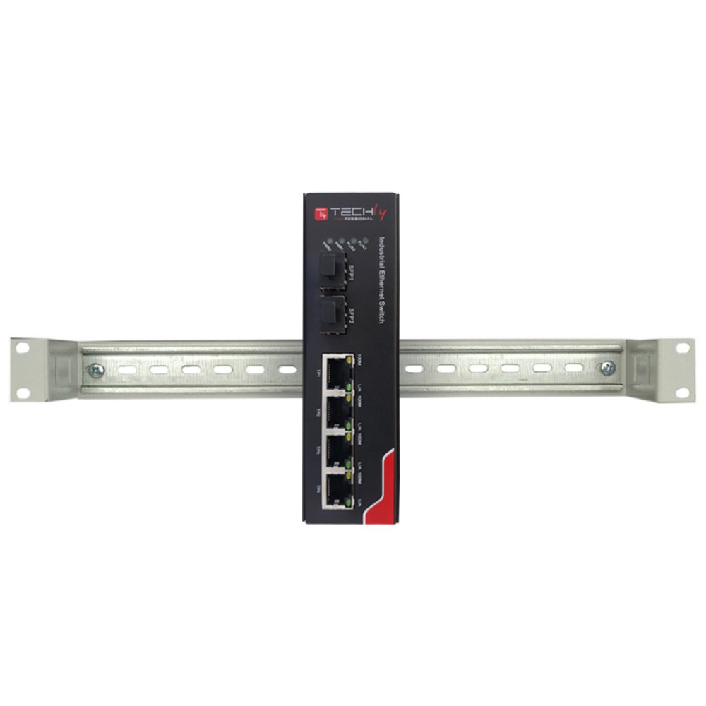 Techly I-SWHUB-IND1204 network switch Fast Ethernet (10/100) Black – image 4