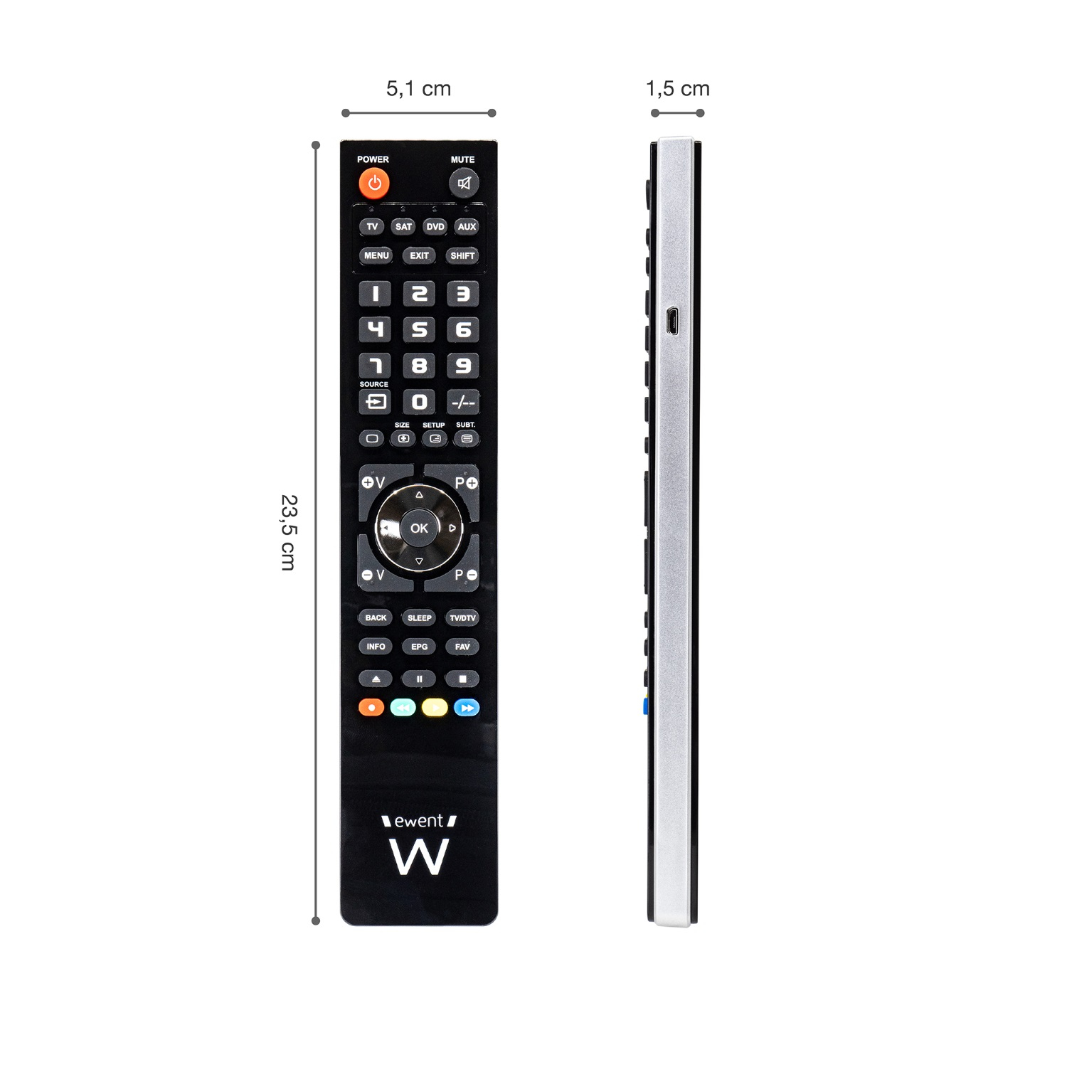 Ewent EW1570 remote control DTT, DVD/Blu-ray, Projector, SAT, STB, Soundbar speaker, TV, Universal, VCR Press buttons – image 5
