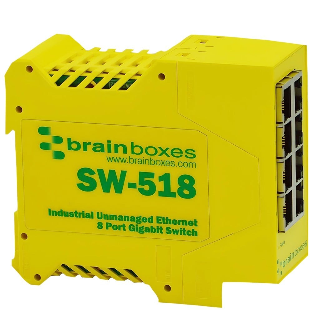 Brainboxes Industrial 8 Port Gigabit Ethernet Switch