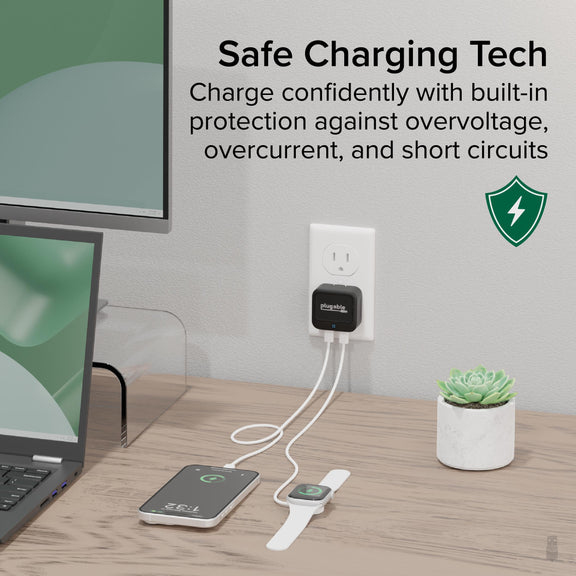 Plugable Technologies PS-40C2B mobile device charger Universal Black AC Fast charging Indoor – image 5