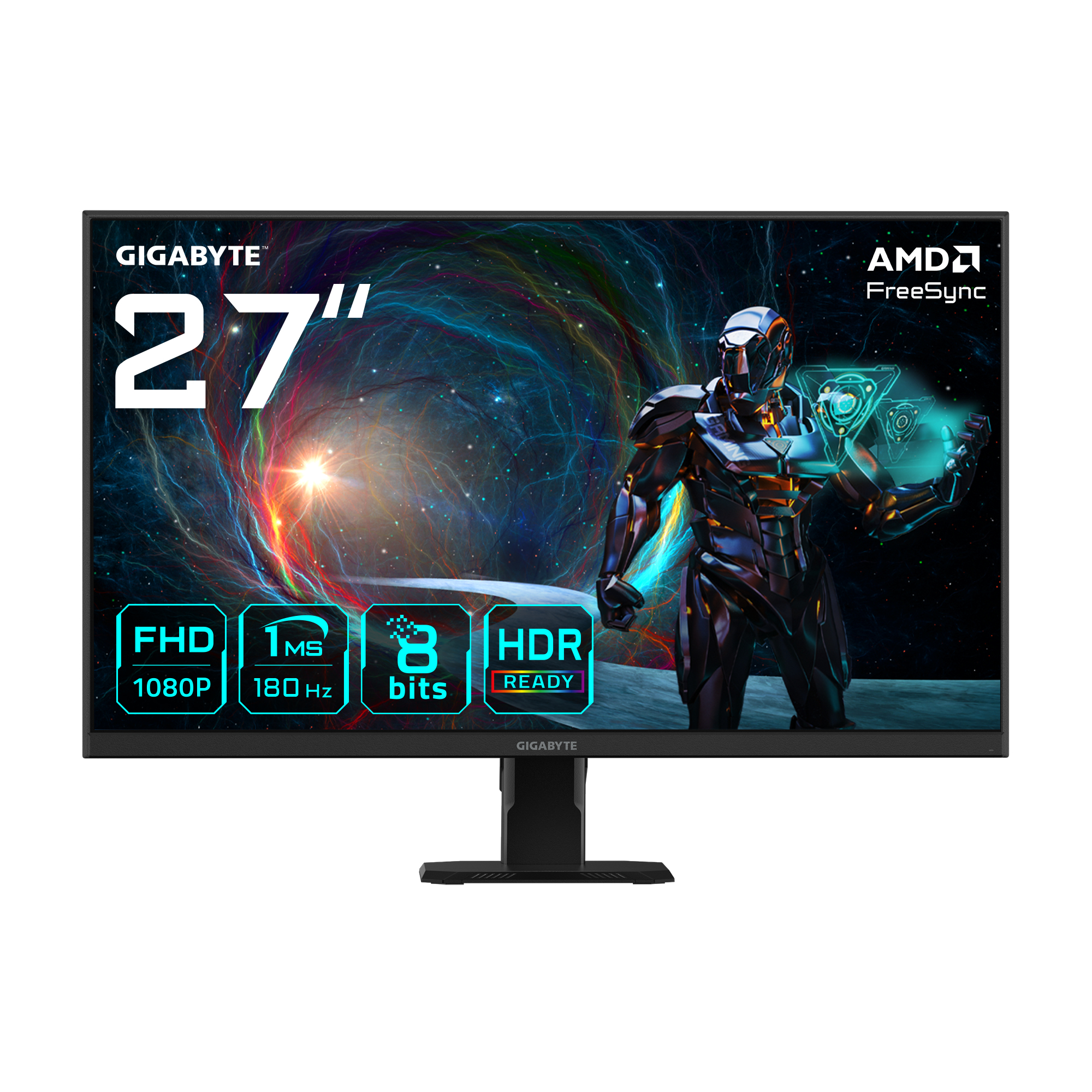 GIGABYTE GS27FA Monitor da gioco 27" FHD - 1920 x 1080, 180Hz, 1ms, 300 cd/m², FreeSync, HDR Ready, HDMI 2.0, Displayport 1.4