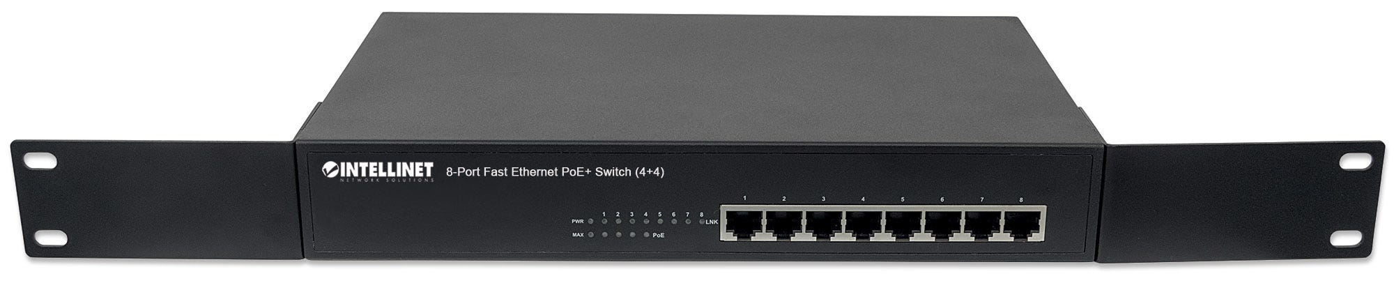 Intellinet 8-Port Fast Ethernet PoE+ Switch, 4 x PoE IEEE 802.3at/af Power-over-Ethernet (PoE+/PoE) ports, 4 x Standard RJ45 Ports, Endspan, Desktop – image 6