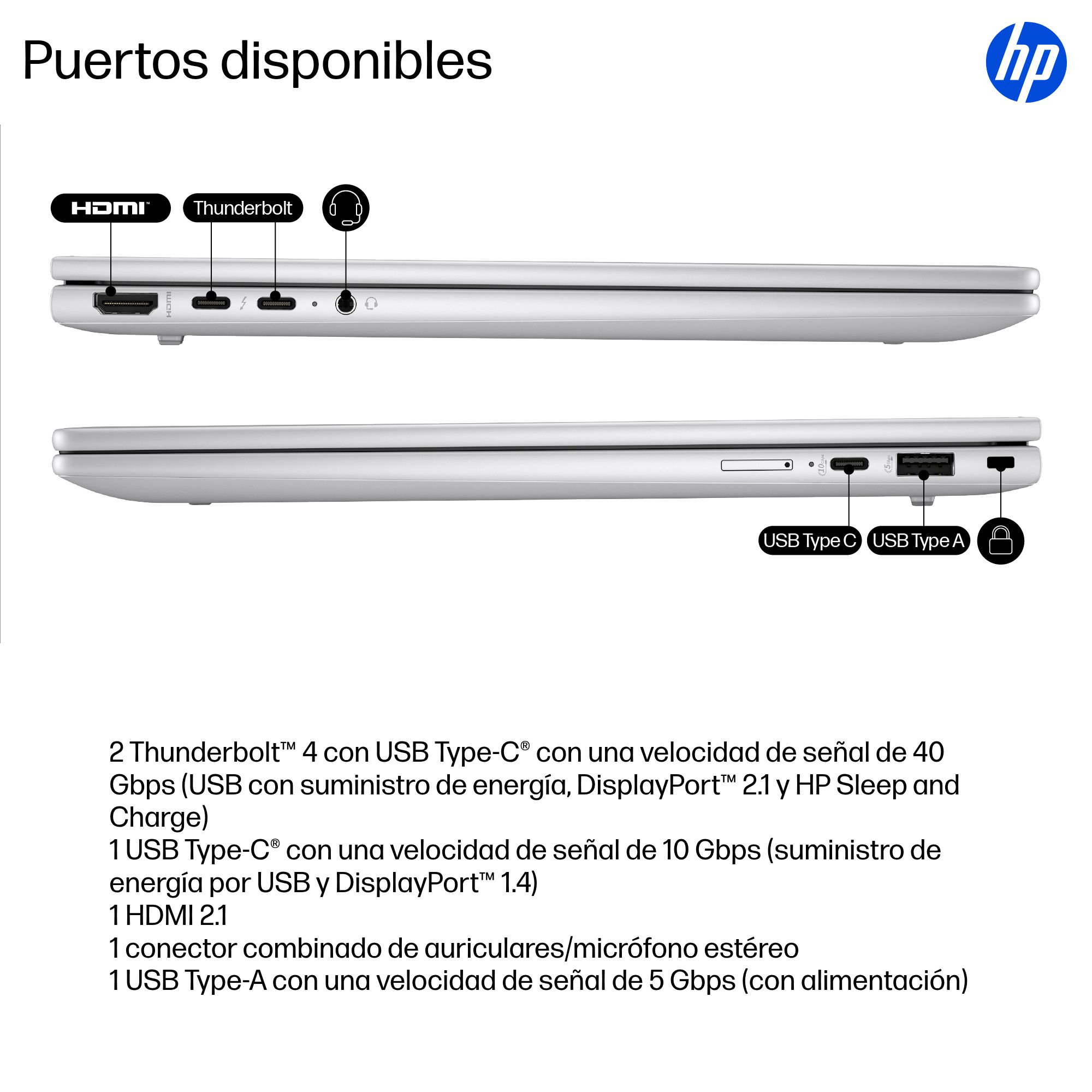 Portátil - HP Elitebook X G1i AI Profesional, 14 " WUXGA, Intel® Core™ Ultra 5 226V, 16GB RAM, 512GB SSD, Arc™ GPU, Windows 11 Pro - imagen 6