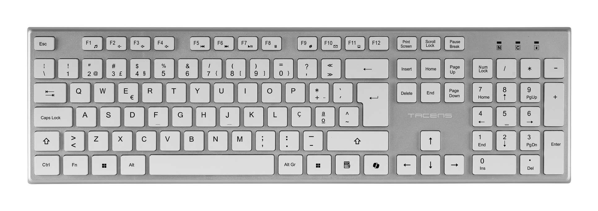 Tacens 6ZENITHWPT keyboard Mouse included Home/Office RF Wireless QWERTY Portuguese Silver, White – image 5