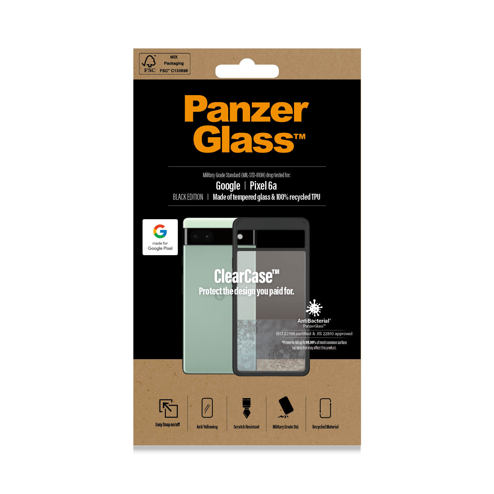 PanzerGlass Google Pixel 6a ClearCase Black AB – image 2