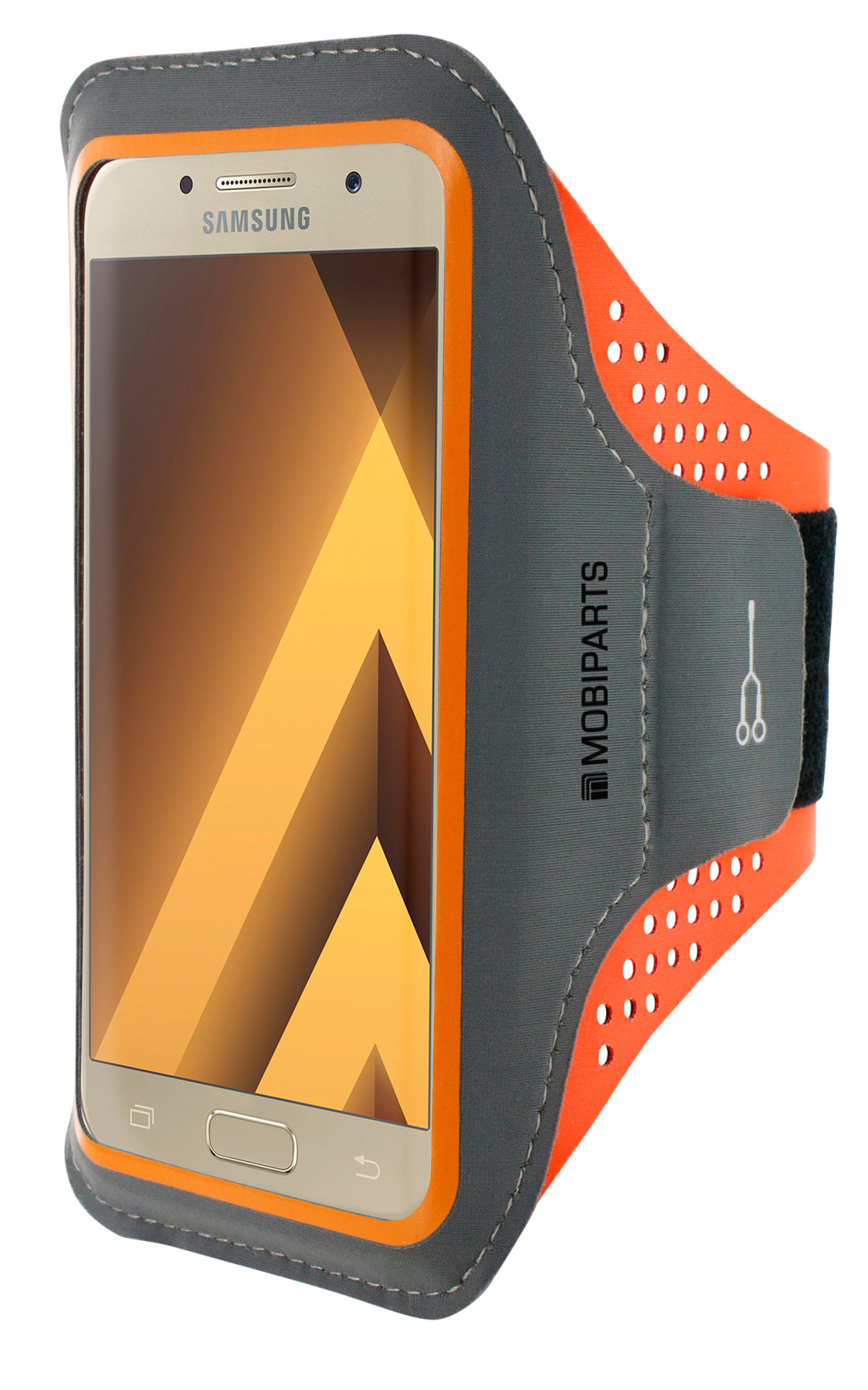 Mobiparts Comfort Fit Sport Armband Samsung Galaxy A3 (2017) Neon Orange – image 1