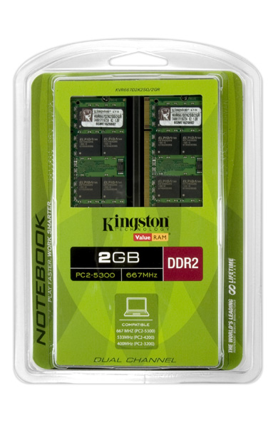 Kingston Technology 2GB, 667MHZ, DDR2, SODIMM, kit – image 2