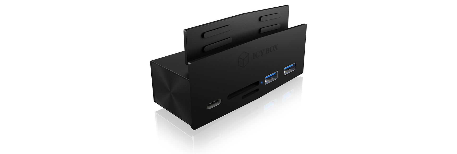 ICY BOX IB-HUB1408-CR USB 3.2 Gen 1 (3.1 Gen 1) Type-A 5000 Mbit/s Black