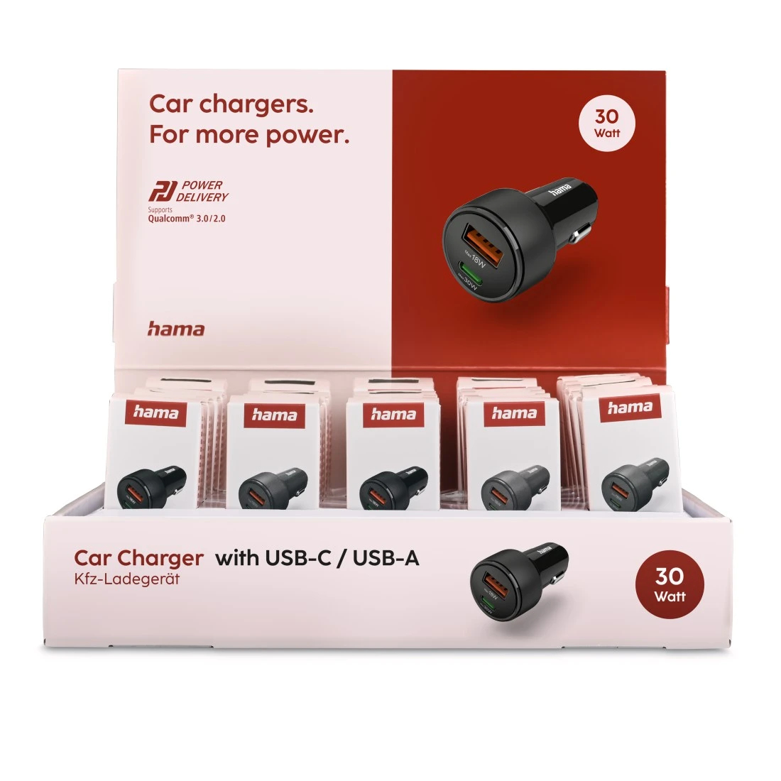 Hama 00201952 mobile device charger Tablet, Smartphone, Headset, Power bank Black, Cherry colour, Grey Cigar lighter Fast charging Auto – image 2