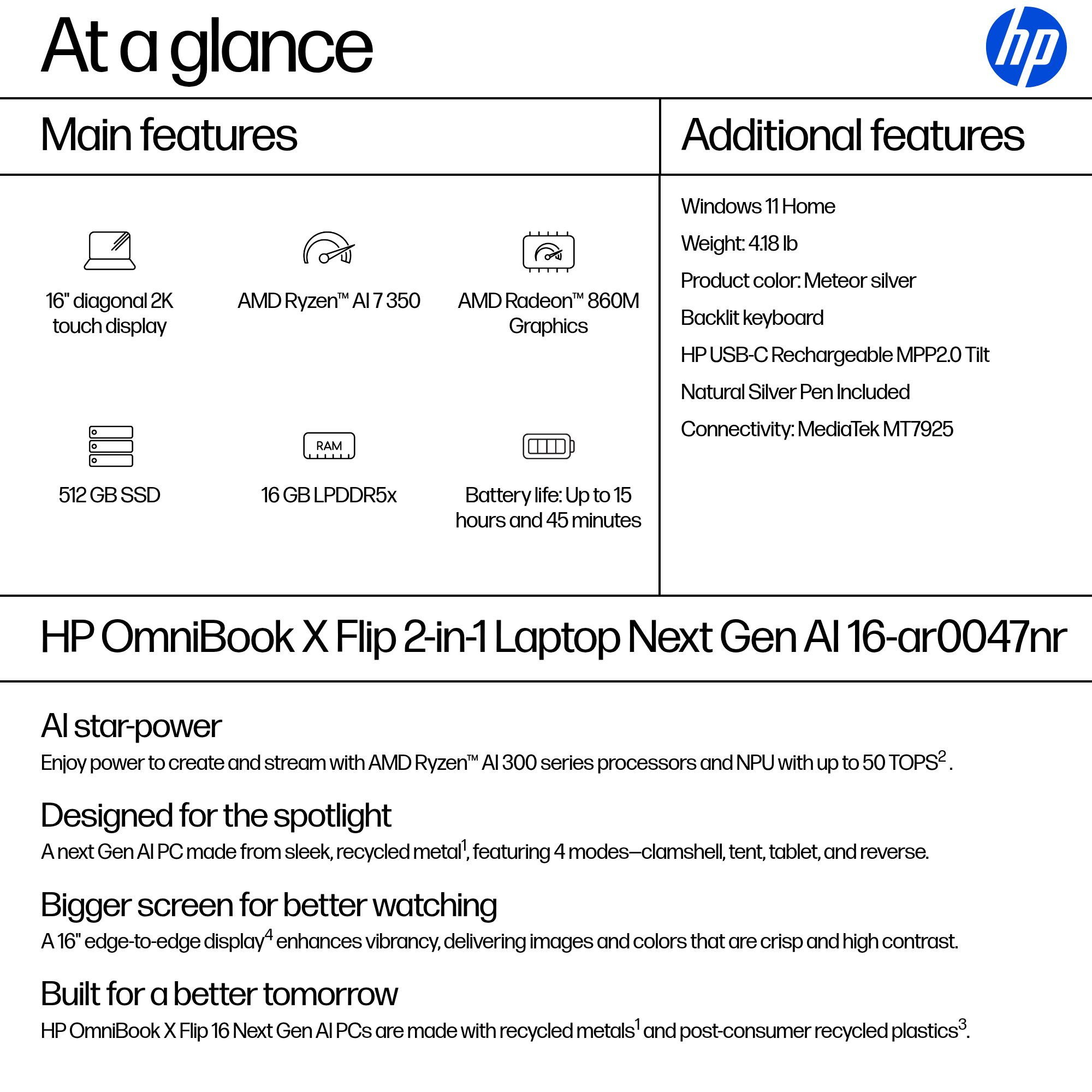 HP OmniBook X Flip Next Gen AI 16-ar0047nr – image 2