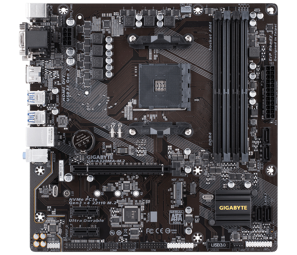 GIGABYTE GA-A320MA-M.2 motherboard AMD A320 Socket AM4 micro ATX – image 4