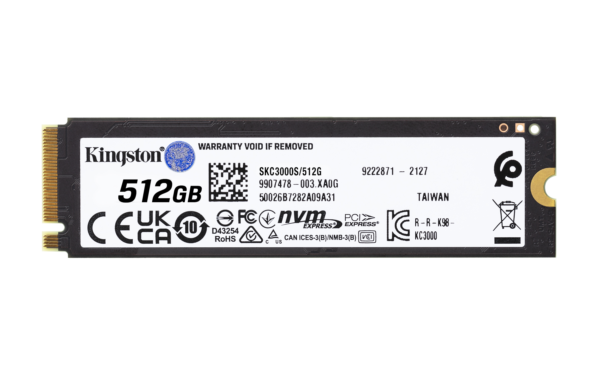 Unidad de Estado Sólido Kingston KC3000 - M.2 2280 - 512GB - PCI-E 4.0 - SKC3000S/512G Unidad de Estado Sólido Kingston KC3000 - M.2 2280 - 512GB - PCI-E 4.0 - SKC3000S/512G