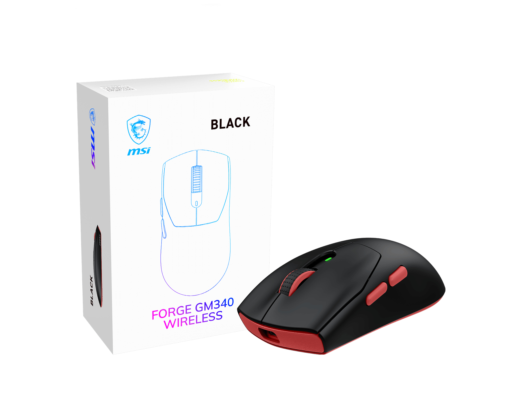 MSI Forge GM340 W Black   WIRELESS Gaming Maus