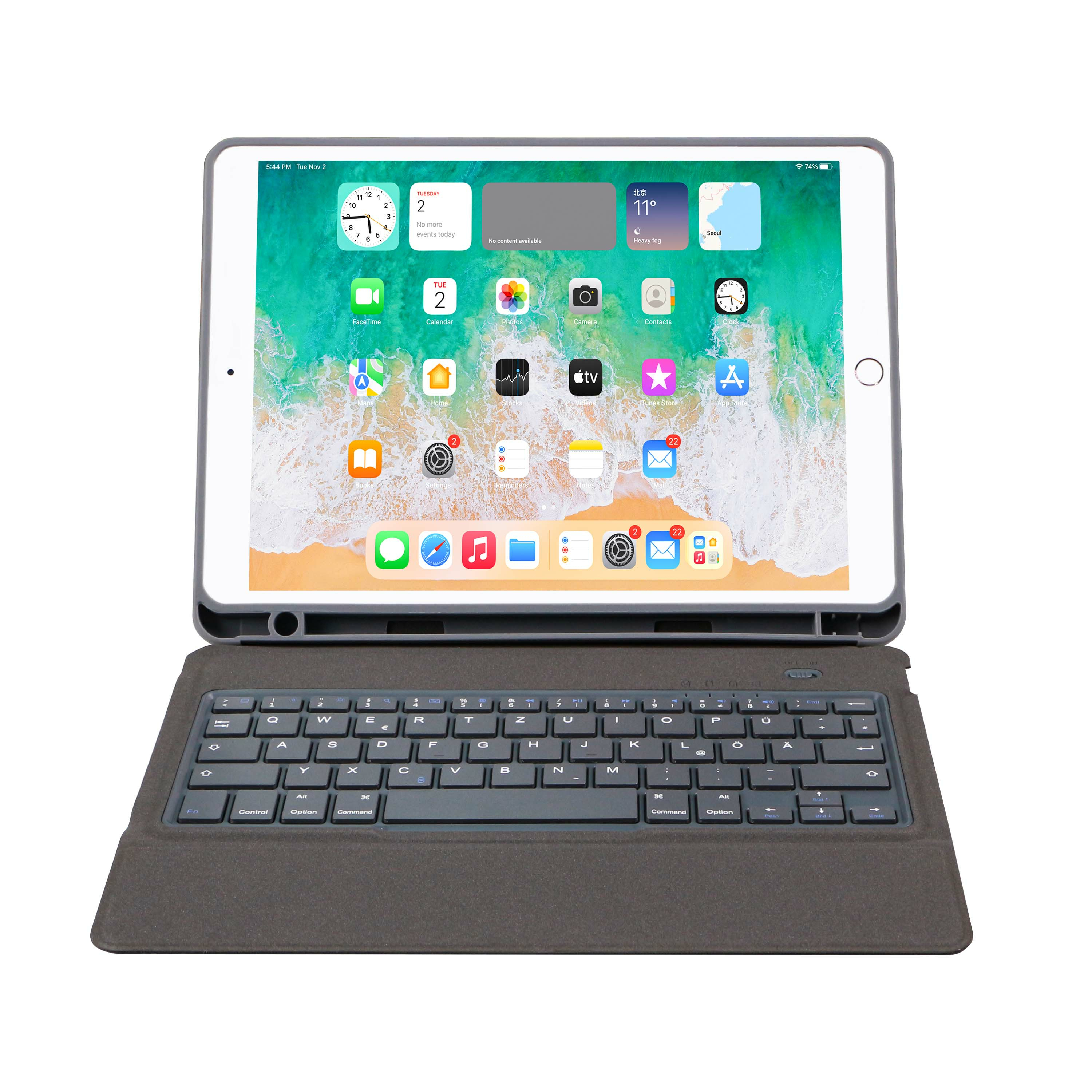 DEQSTER Slim Keyboard 2 fr iPad 10.2" (7./8./9. Gen.) QWERTY Layout