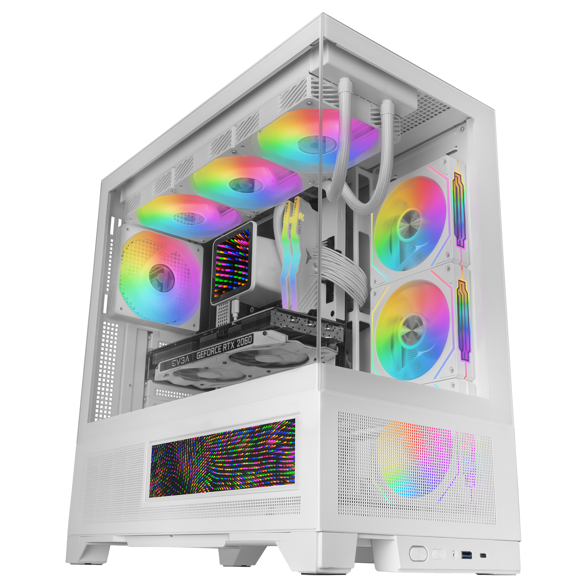 Mars Gaming MCLCDXW computer case Midi Tower White – image 5