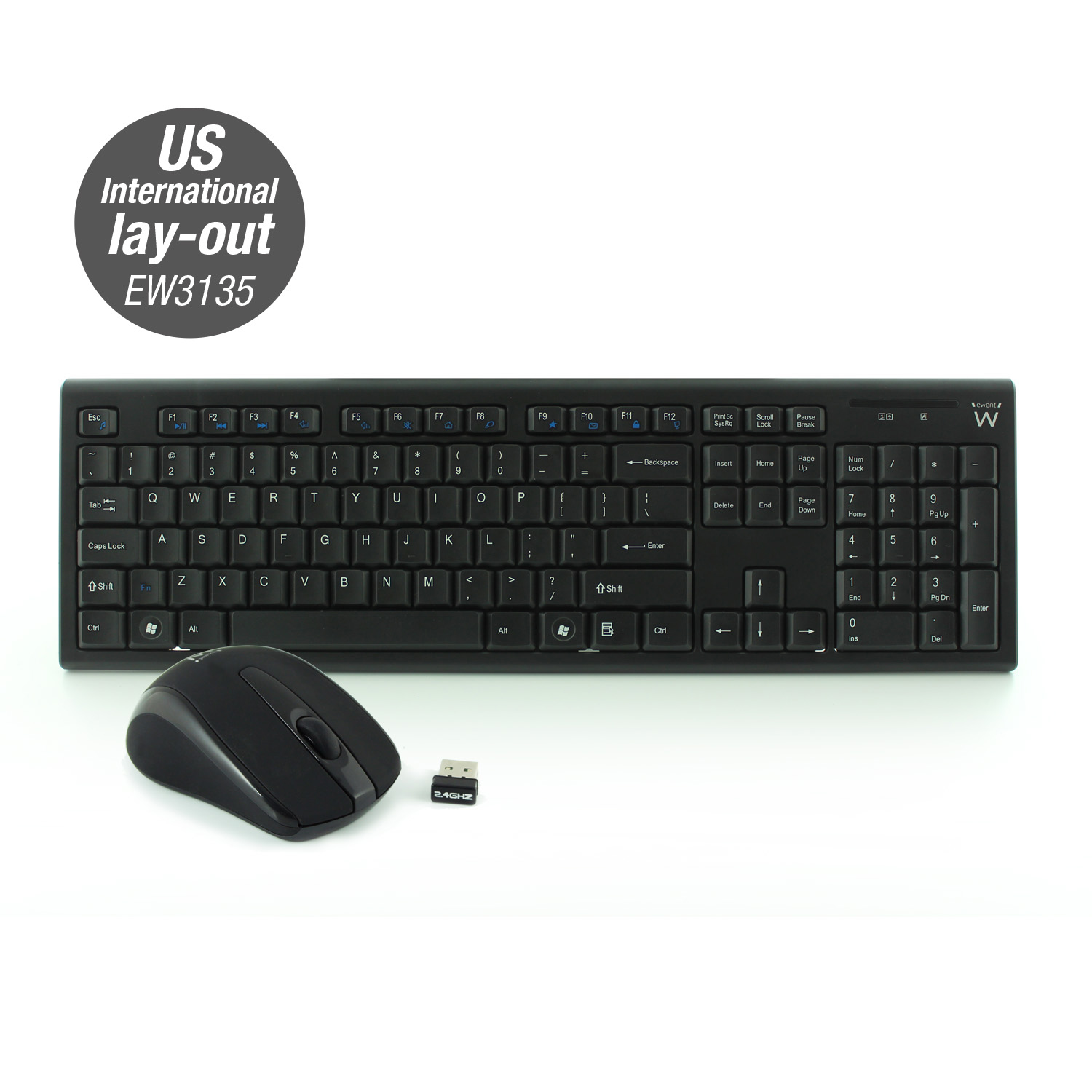 Ewent EW3135 keyboard Mouse included USB QWERTY English Black – image 2