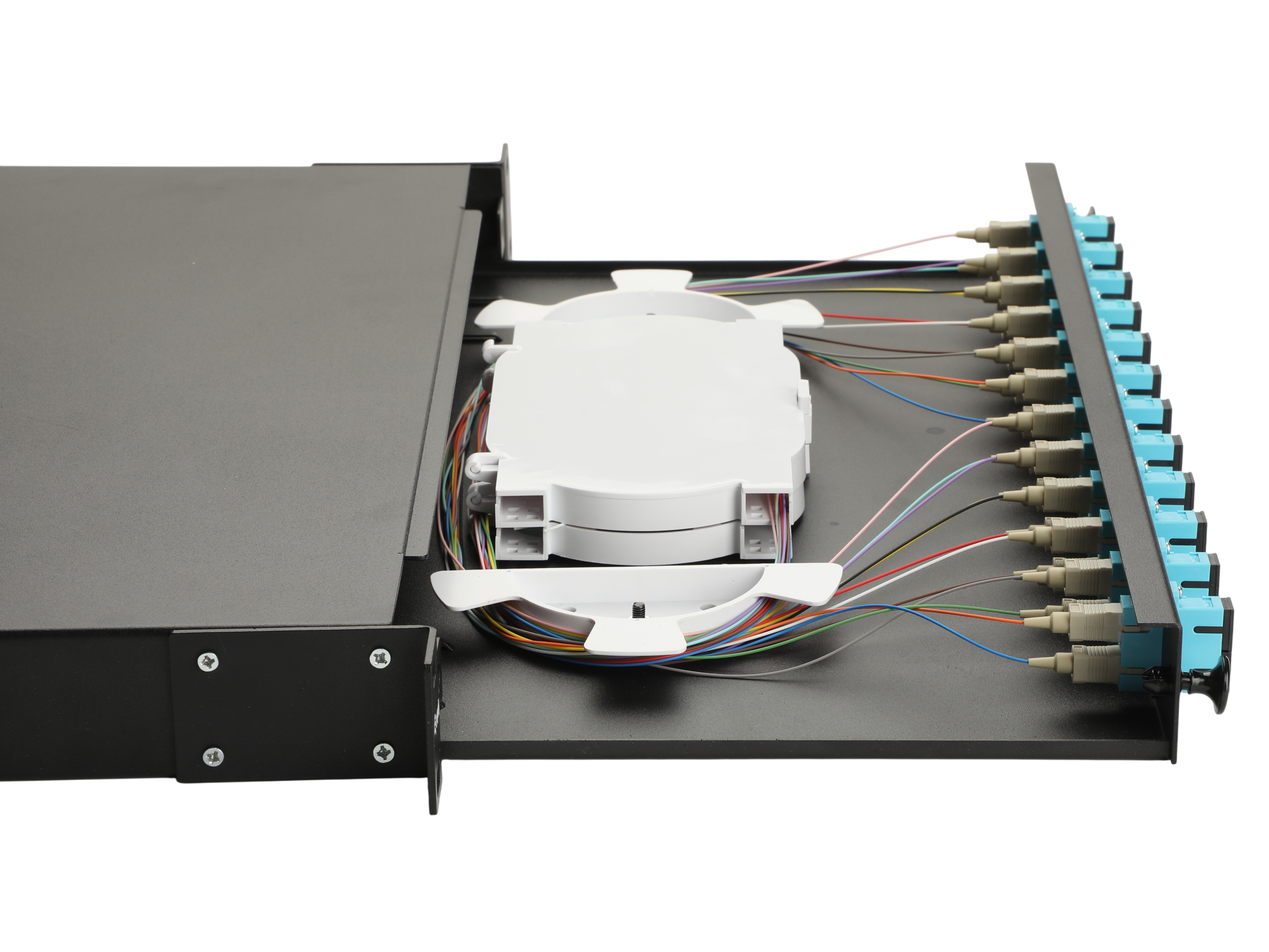 Equip LWL-Spleißkasten 12-Port SC-Duplex OM3 1U komplett  sw