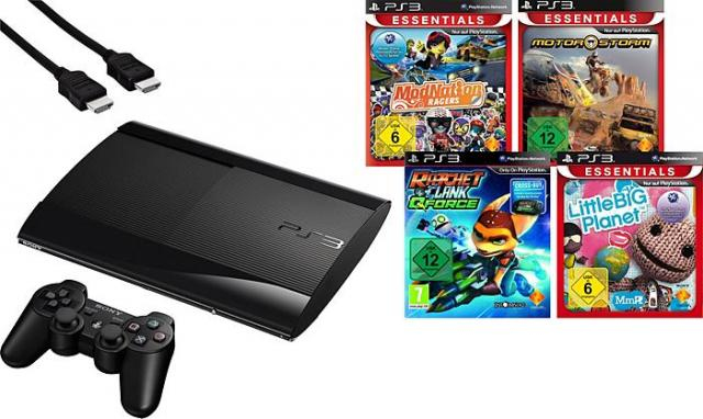 Sony Interactive Entertainment PS3 12GB Super Slim + Rachet & Clank: Q-Force + ModNation Racers + Little Big Planet + MotoStorm