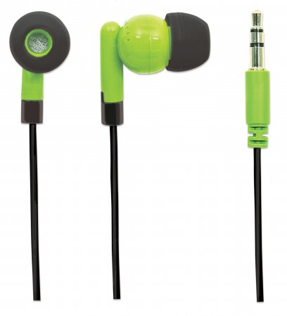 Manhattan x40 Earphones with In-Line Mic (Clearance Pricing), Counter Top Display Pack, x4 colour combinations: Teal/Yellow, Blue/Orange, Pink/Fuschia, Black/Gr – image 5