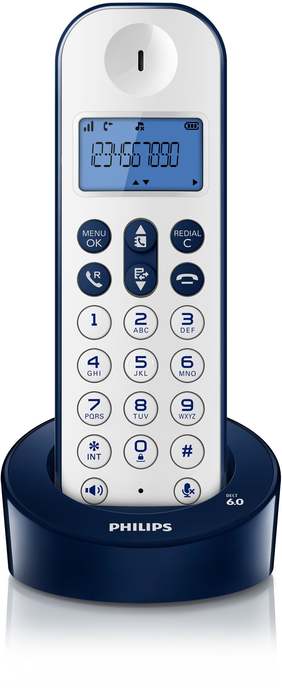 Philips D1211WD/BR telephone DECT telephone Caller ID Blue, Grey – image 2