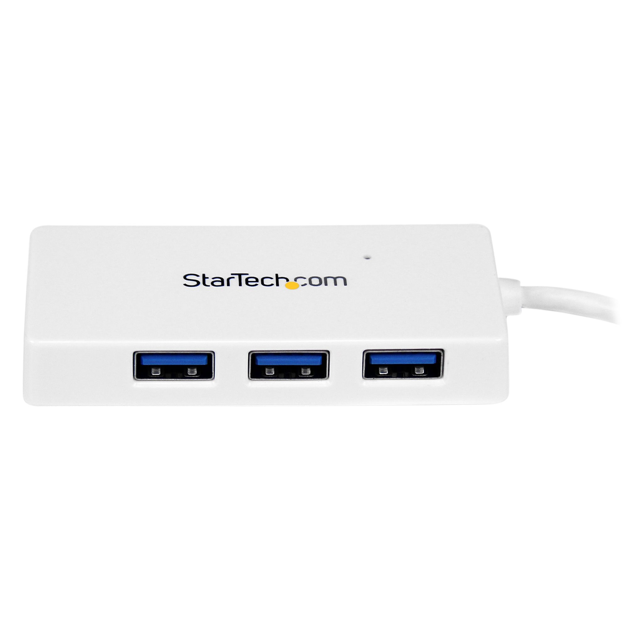 StarTech.com Portable 4 Port SuperSpeed Mini USB 3.0 Hub - White~Portable 4 Port SuperSpeed Mini USB 3.0 Hub - 5Gbps - White – image 3