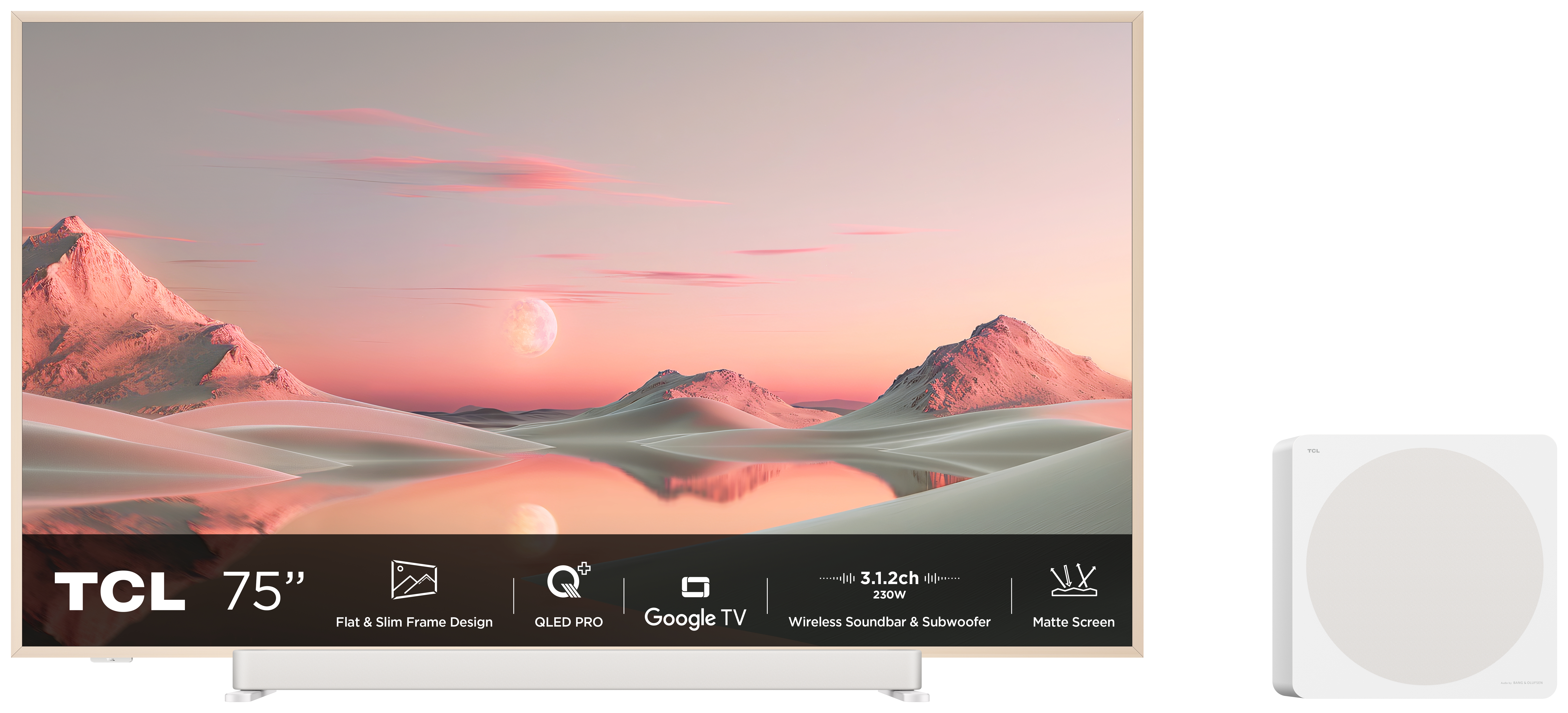 Pack TV QLED Pro TCL 75A300PRO NXTVISION 190 cm 4K UHD Aluminium brossé Barre de son 3.1.2ch avec caisson de basses — photo 14