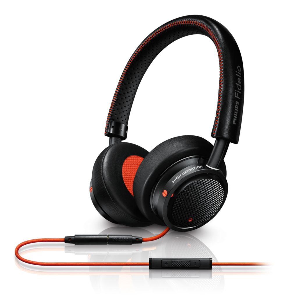 Philips Fidelio M1BOI/28 headphones/headset Wired Head-band Black, Orange
