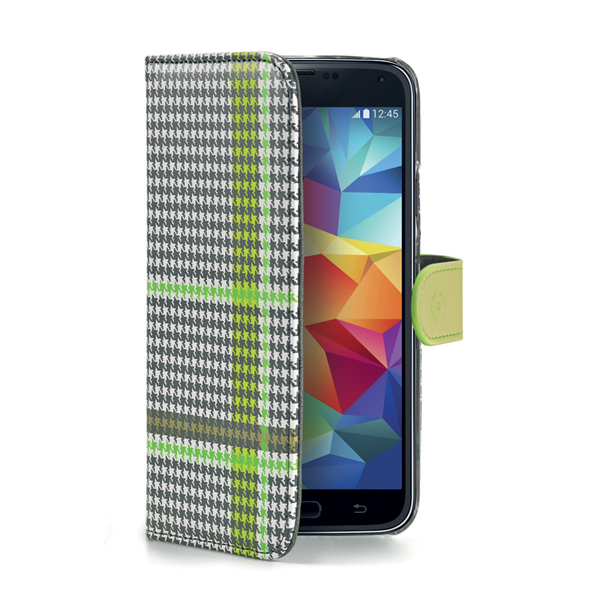 Celly PDPAGEGS5GR mobile phone case Wallet case Black, Green, White